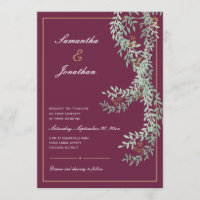 Grüne Leaf-Reben | Cranberry Colored Wedding