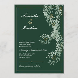 Grüne Leaf-Reben | Emerald Green Wedding Einladung