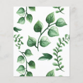 Grüne Leafy Moderne Hochzeit mit frischem Budget Flyer (Hinten)