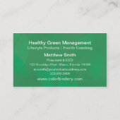 Grüne Leben-Visitenkarte Visitenkarte (Rückseite)