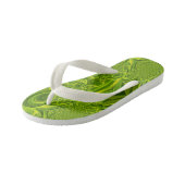 Grüne, lebendige, wirbelnde Kinder Flip Flops Kinderbadesandalen (Schrägansicht)