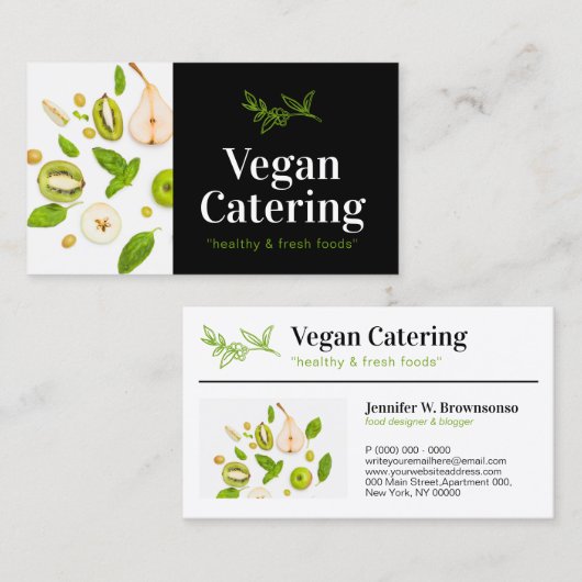 Grüne Lebensmittel gesunde Ernährung Bio Vegane Bä Visitenkarte (Vorne/Hinten)