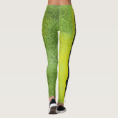 Grüne Leggings mit einem schwarzen Streifen (Rückseite)