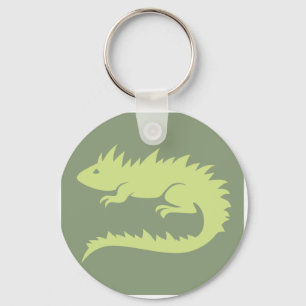 Grüne Leguan-Reptil-Ikone Schlüsselanhänger