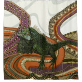 Grüne Leguane Duschvorhang (Vorderseite)