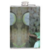 Grüne Leguane Edelstahl-Wasserflasche Flachmann (Rückseite)