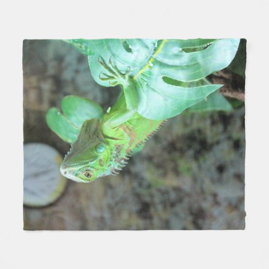 Grüne Leguane Fleecedecke (Vorderseite (Horizontal))
