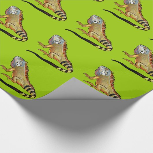 Grüne Leguane Geschenkpapier (Ecke)