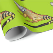Grüne Leguane Geschenkpapier (Rolleneckpunkt)
