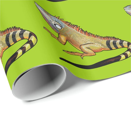 Grüne Leguane Geschenkpapier (Rolleneckpunkt)