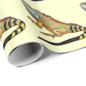 Grüne Leguane Geschenkpapier (Rolleneckpunkt)