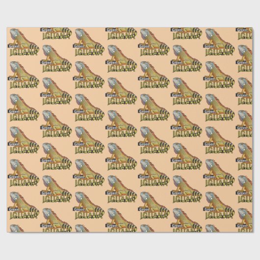 Grüne Leguane Geschenkpapier (Flach)