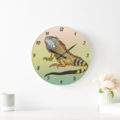 Grüne Leguane Große Wanduhr (Zuhause)