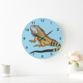 Grüne Leguane Große Wanduhr (Zuhause)