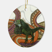 Grüne Leguane Keramik Ornament (Links)