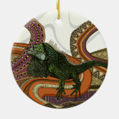 Grüne Leguane Keramik Ornament (Hinten)