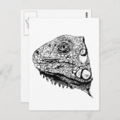 Grüne Leguane Postkarte (Vorne/Hinten)