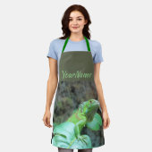 Grüne Leguane Schürze (Getragen)