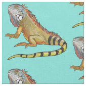 Grüne Leguane Stoff (Nahaufnahme)