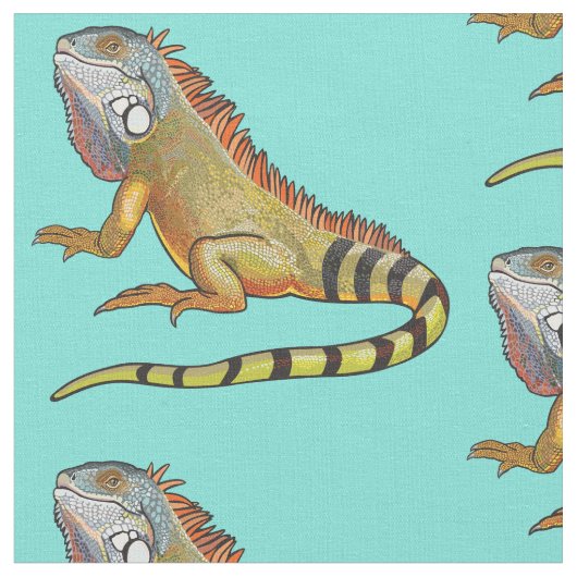 Grüne Leguane Stoff (Nahaufnahme)