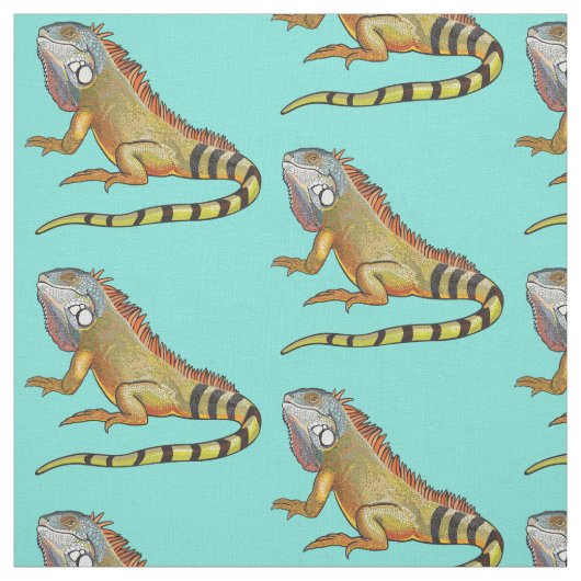 Grüne Leguane Stoff (Muster)