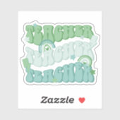 Grüne Lehrerin Lehrerin Retro Vinyl Sticker (Blatt)
