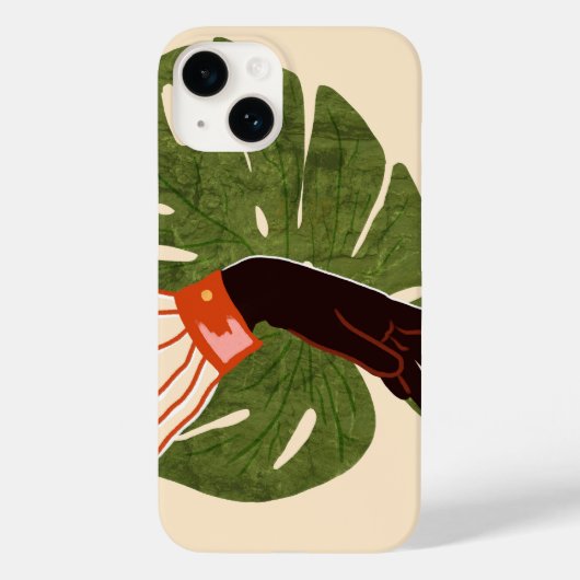 Grüne Leinwand, roter Akzent Case-Mate iPhone Hülle (Rückseite)