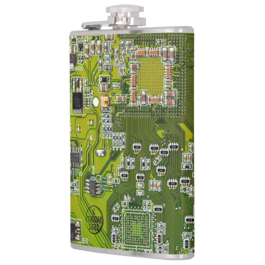 Grüne Leiterkarte der gedruckten Leiterplatte 2 Flachmann (Links)