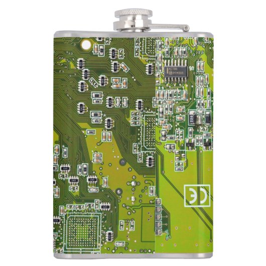 Grüne Leiterkarte der gedruckten Leiterplatte 2 Flachmann (Rückseite)