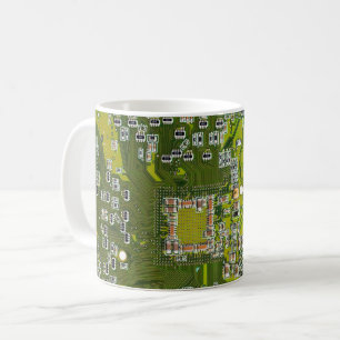 Grüne Leiterkarte der gedruckten Leiterplatte 2 Kaffeetasse