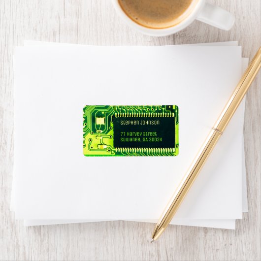 Grüne Leiterplatten, elektronische Bauteile, bedru Adressaufkleber (Insitu)