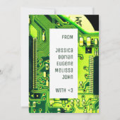 Grüne Leiterplatten, elektronische Bauteile, bedru Dankeskarte (Rückseite)