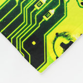 Grüne Leiterplatten, elektronische Bauteile, bedru Fleecedecke (Ecke)