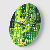 Grüne Leiterplatten, elektronische Bauteile, bedru Große Wanduhr (Winkel)