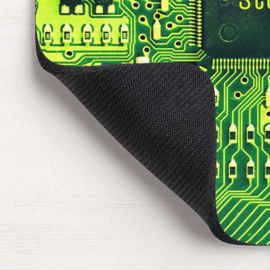Grüne Leiterplatten, elektronische Bauteile, bedru Mousepad (Ecke)