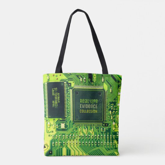 Grüne Leiterplatten, elektronische Bauteile, bedru Tasche (Rückseite)