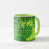 Grüne Leiterplatten, elektronische Bauteile, bedru Tasse (VorderseiteRechts)