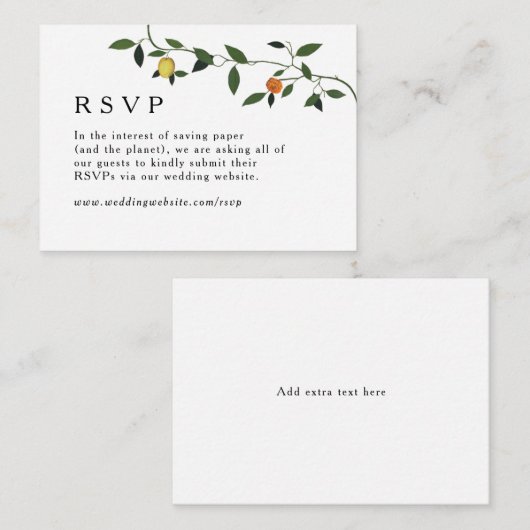 Grüne, Lemons und Marigolds Online-UAWG Begleitkarte (Vorne/Hinten)