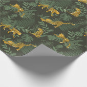 Grüne Leopard Jungle Safari Wrapping Paper Roll Geschenkpapier (Ecke)
