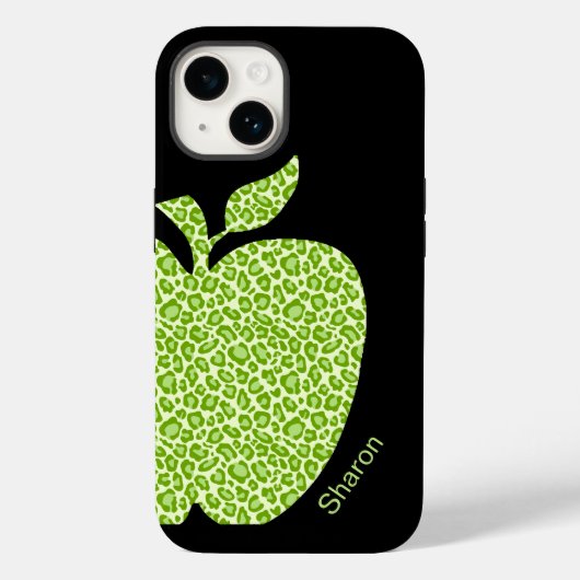 Grüne Leopard Print Apple Lehrer Case-Mate iPhone Hülle (Rückseite)