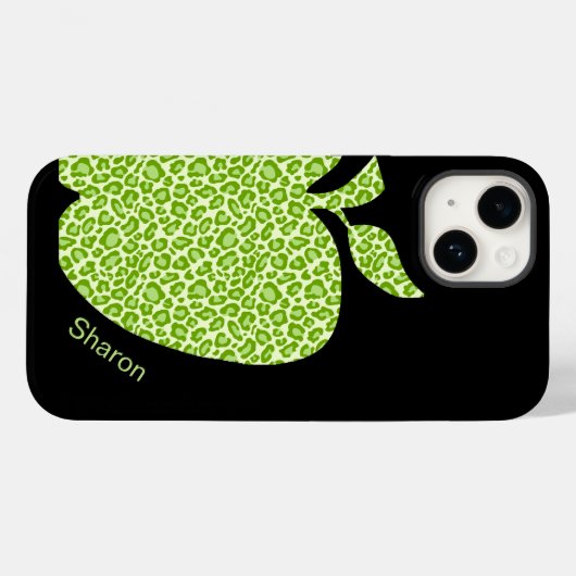 Grüne Leopard Print Apple Lehrer Case-Mate iPhone Hülle (Rückseite (Horizontal))