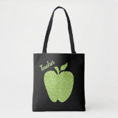 Grüne Leopard Print Apple Lehrer Tasche (Vorderseite)