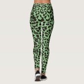 Grüne Leopard Safari Print Leggings (Rückseite)