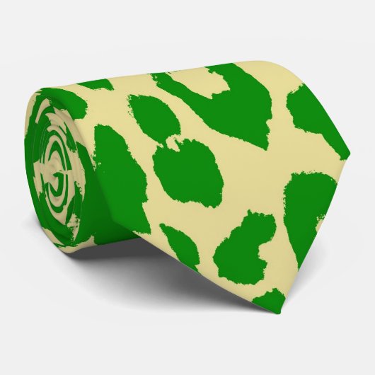 Grüne Leopardendruckhaut Krawatte (Gerollt)