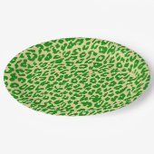 Grüne Leopardendruckhaut Pappteller (Schrägansicht)
