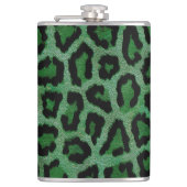 Grüne Leopardenfarbe Flachmann (Vorderseite)