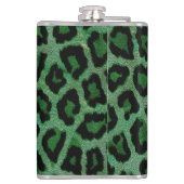 Grüne Leopardenfarbe Flachmann (Rückseite)