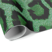 Grüne Leopardenfarbe Geschenkpapier (Rolleneckpunkt)