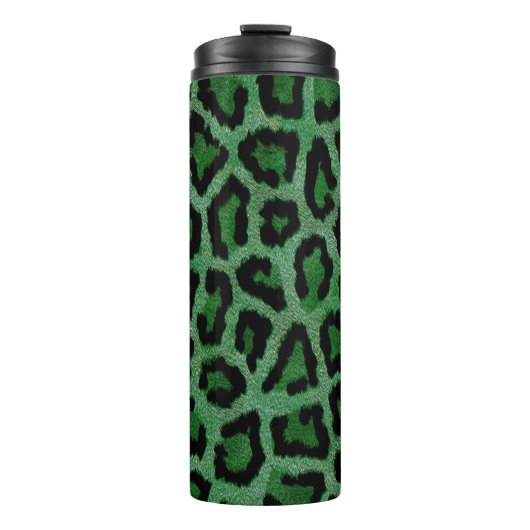 Grüne Leopardenfarbe Thermosbecher (Vorderseite)