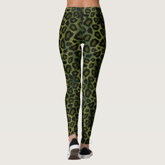 Grüne Leopardin Leggings (Rückseite)